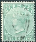 Bermuda QV 1865  sg8    1/- green - FU