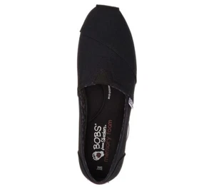 Skechers Black BOBS Peace & Love Size 9.5 Memory Foam 33645 Slip On Canvas - Picture 1 of 3