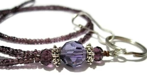 Purple Bottom Bead ID Lanyard, SELECT YOUR SIZE, Work Badge ID Holder Lanyard - Picture 1 of 3