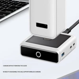 White Color Case For Anker Prime Bank 100W Charger Dock Power Protective Sleeve - Afbeelding 1 van 8