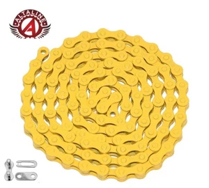 LODO YELLOW SINGLE SPEED BICYCLE CHAIN VINTAGE SCHWINN STINGRAY CRUISER BMX BIKE - Picture 1 of 1