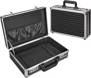 Black Combination Locking File Storage Box 14.2 x 9.4 x 4.5 Inch Portable Medium - Picture 1 of 7