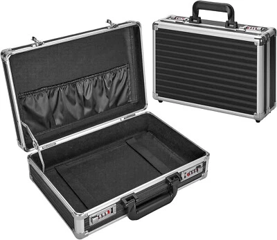 Portable Lock Box Black Combination Locking File Storage Box 14.2 x 9.4 x 4.5" - Image 1 of 4