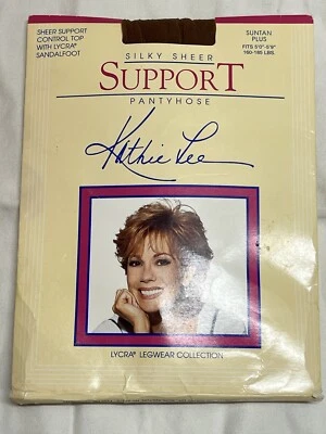 Kathie Lee Silky Sheer Control Top Pantyhose Plus 5'0"-5'9" 160-185 LBS Suntan - Image 1 of 2