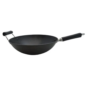 14In Light Cast Iron Preseasoned Wok with Cool Touch Handles - Picture 1 of 12