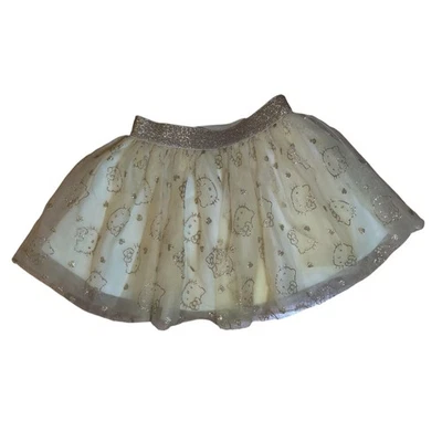 HELLO KITTY SANRIO Skirt Girls Size 5 Sheer Yellow Gold Tone Elastic Waist Tulle - Image 1 of 3