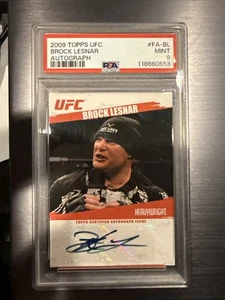 2009 Topps UFC Heavyweight Auto Brock Lesnar 1st Autograph Blue PSA 9 Rookie - Picture 1 of 2