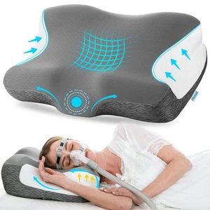 Cervical Neck Pillow for Neck Pain Relief, CPAP Pillow for Side, Back & Stoma... - Picture 1 of 9
