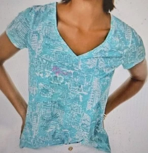 Lilly Pulitzer Women's Etta V-neck Lilly Loves NYC T- Shirt Size Small - Picture 1 of 7