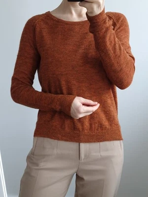 110€ FINE PARIS ALPACA MERINO WOOL SWEATER S / 36 USA2 UK6 PULLOVER MELANGE - Image 1 of 4