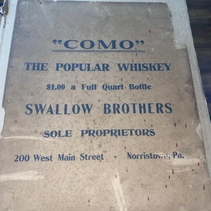 1890’s COMO" THE POPULAR WHISKEY Bottle SWALLOW BROTHERS Norristown PA - Picture 1 of 7