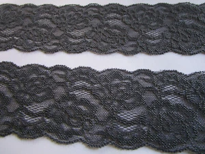 Tip Elastish Trims Gray Lace 6cm Wide Elegante R 0620 - Picture 1 of 4