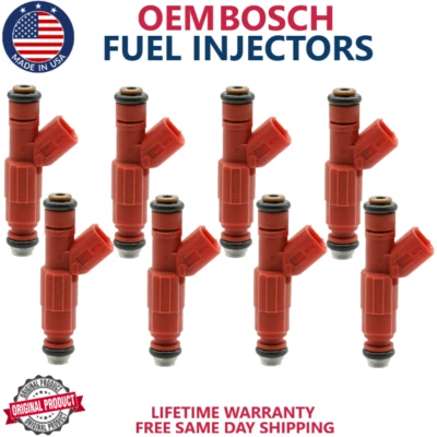 GENUINE BOSCH x8 Fuel Injectors For 2000 2001 2002 2003 Dodge Ram 1500 Van 5.9L - Image 1 of 3
