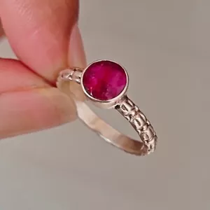 Ruby Ring Statement Ring 925 Sterling Silver Boho Ring Women Ring Handmade Ring - Picture 1 of 3