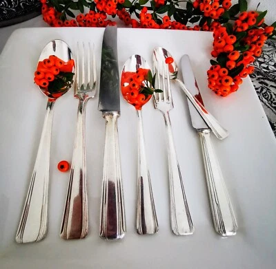 Ménagère métal argenté ERCUIS 71 Couverts art Déco  - Photo 1/4