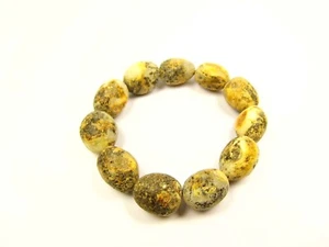 Pulsera ámbar báltico 6,1" atigrado multicolor sin pulir mate cuentas ovaladas 6386 - Imagen 1 de 9