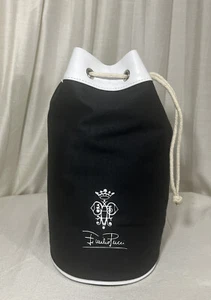 Emilio Pucci Bag Bucket Drawstring Black And White Canvas Vintage - Picture 1 of 14