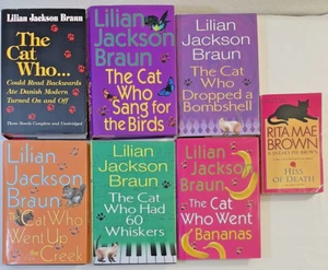 Lot 7 The Cat Who Mrs Murphy Cat Mystery Lilian Jackson Braun Rita M Brown HC PB - Picture 1 of 24