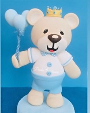 CAKE TOPPER PRIMO COMPLEANNO DECORAZIONE TORTA 'ORSETTO' PORCELLANA FREDDA