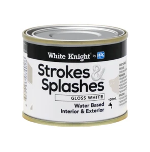 White Knight 100ml White Gloss Splashes Enamel Paint - Picture 1 of 2
