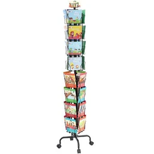 Greeting Cards Display Rack, 32 Pockets Rotating Postcard Brochure Display Stand - Picture 1 of 7