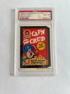 PSA 8: 1973 TOPPS WACKY PACKS 2ND SERIES | WHITE BACK | CAP'N CRUD - Picture 1 of 2