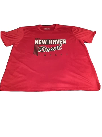Mens Hockey T-Shirt Size 2XL Beast of New Haven AHL New Balance Shirt Red  BNH Cover