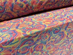 Power Mesh Net Stretch Spandex Fabric, Per Metre - Rainbow Paisley Print - Picture 1 of 4