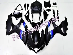 Fit for 2008-09 GSXR600 GSXR750 Matte Black Blue ABS Injection Mold Fairing Kit - Picture 1 of 7