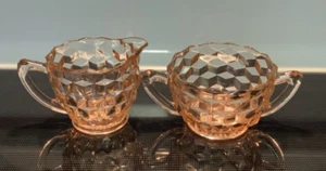 Tazón de crema y azúcar rosa Indiana Glass Whitehall de colección - s5b - Imagen 1 de 4
