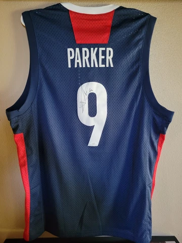 Rare Tony Parker France Nike Signed Jersey Autographed French Spurs. JSA COA Cover