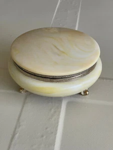 SHISEIDO VINTAGE FANTASY POWDER POT HINGED CONTAINER JAPANESE MARBLE DESIGN - Picture 1 of 5