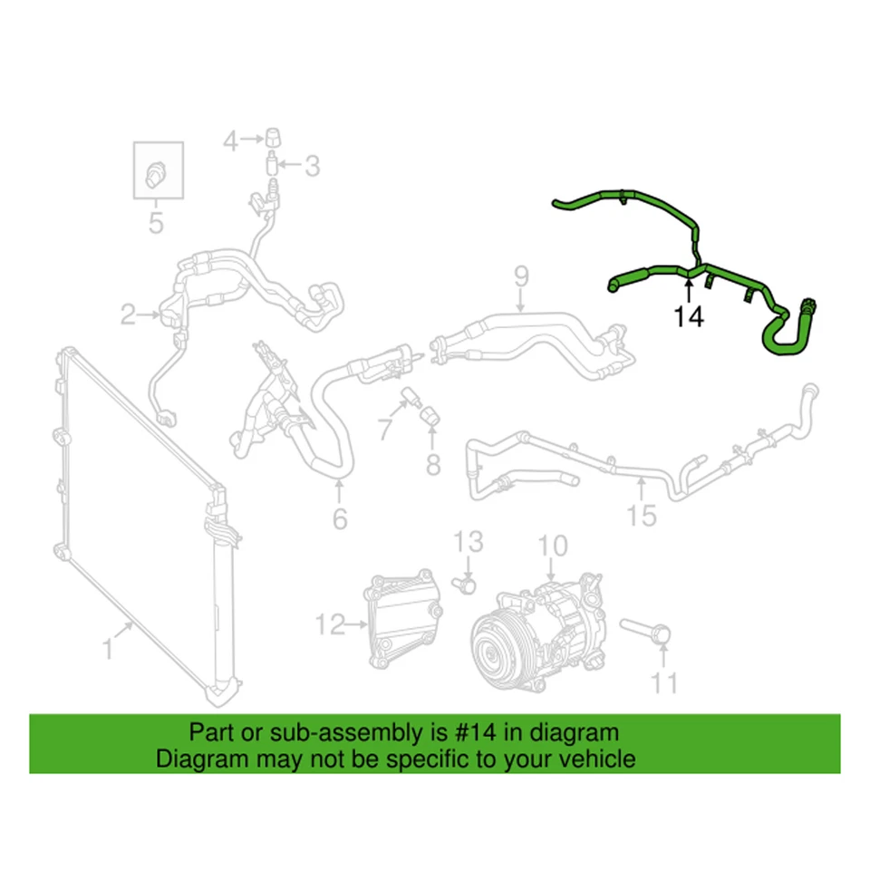 Genuine OEM Mopar HVAC Heater Hose For Chrysler 200 Foto 1 de 1