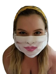 100% cotton face mask lined with filter mesh lining. Animated face - Picture 1 of 2