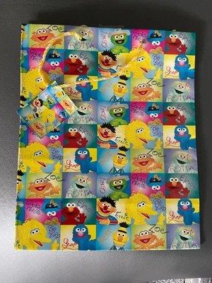 Bolsa de Regalo Plaza Sésamo, 10x12x5", Elmo, Big Bird, Rosita, Zoe, Galleta, Nueva Foto 1 de 3