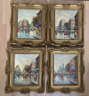 4 ANTONIO DEVITY PARIS FRANCE STREET SCENE PAINTINGS - Image 1 of 4