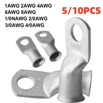 10Pcs Tinned Copper Wire Lugs Welding Battery Marine Cable Ends Ring Terminals - Image 1 of 4