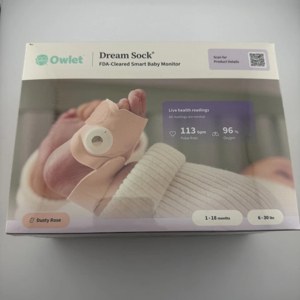 Monitor de bebé Owlet Dream Sock - Dusty Rose (BM06N20MCJ) Foto 1 de 3