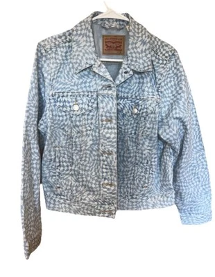 Chaqueta Levi's Original Trucker Mujer M Azul Jean Denim Harper Estampado Geométrico Foto 1 de 4