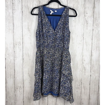 Vestido Derek Lam 10 Cosby Mujer Talla 8 Azul Seda Ditsy Floral Volantes en Niveles Fiesta Foto 1 de 4