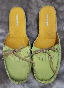 Mocasines Hush Puppies para mujer sin cordones para mula verde claro talla 11 LEER - Imagen 1 de 11