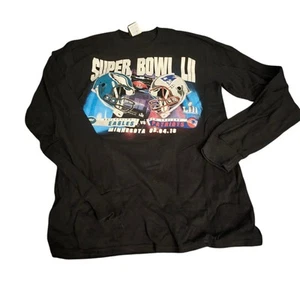 SUPER BOWL LII Philadelphia Eagles VS NE Patriots Dueling Helmets Black LS Med - Picture 1 of 4