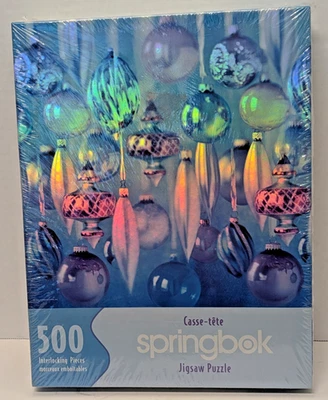 Rompecabezas SpringBok 2001 adornos navideños nuevo sellado azul 500 piezas 20"x20" Foto 1 de 4
