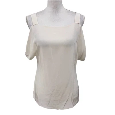 Blusa Camisa Bailey 44 Seda Para Mujer XS Blanca Fuera del Hombro Manga Corta Foto 1 de 4