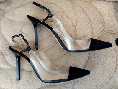 Tacones INC Keelief 10 para mujer negros transparentes nuevos Foto 1 de 4