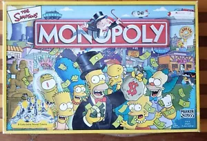 The Simpsons Monopoly Parker Board Game 100% Complete with 8 Pewter Tokens - Picture 1 of 8
