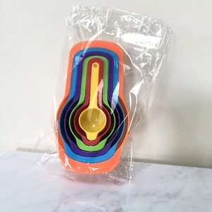 (New) 6 pcs Nested Measuring Cup Spoon Set Rainbow Color For Baking Cooking - Picture 1 of 7