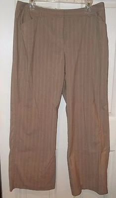 PANTALONES DE VESTIR WORTHINGTON elásticos~GRIS a rayas~talla 14 PETITE cortos~NUEVOS pantalones Foto 1 de 4