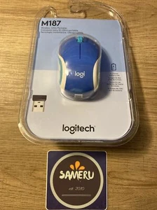 NEW LOGITECH WIRELESS M187 ULTRA PORTAL MINI POCKET SIZED MOUSE BLUE SEALED - Picture 1 of 8
