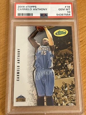 2008 topps #18 Carmelo Anthony RC ETOPPS /499 PSA 10 Rookie POP 1 Foil - Image 1 of 4